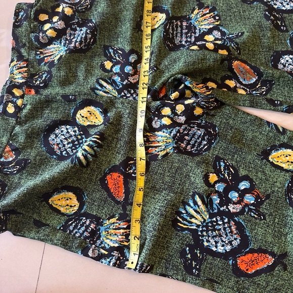 Floral Wide Leg Pants - Green and Multicolor - Picture 2 of 14